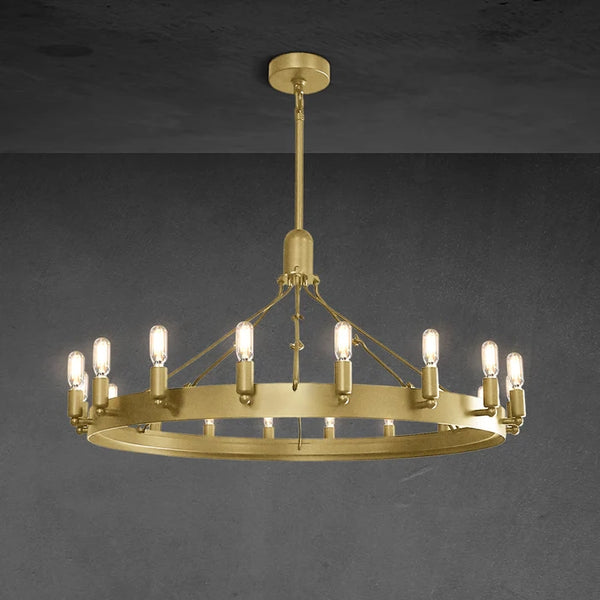 Caminy Vintage Filament Round Chandelier 26"