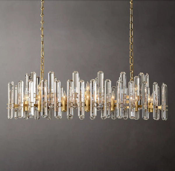 Bonnieo Faceted Crystal Linear Chandelier 54"