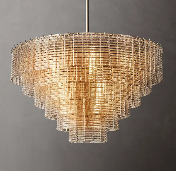 Siren CLEAR ROUND GLASS  CHANDELIER 41" 36''