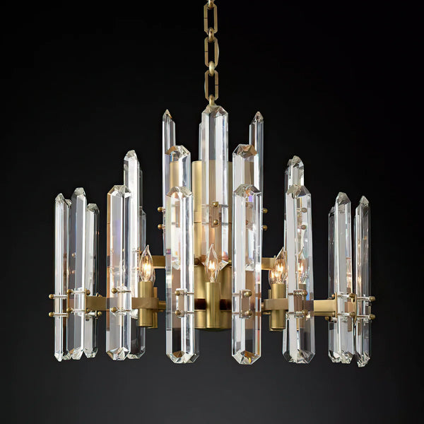 Bonnieo Faceted Crystal Round Chandelier 24"