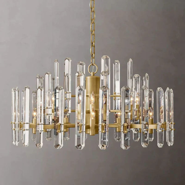Bonnieo Faceted Crystal Round Chandelier 36"