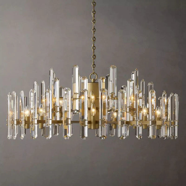 Bonnieo Faceted Crystal Round Chandelier 48"