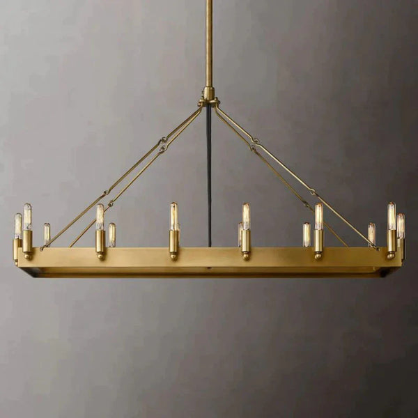 Caminy Vintage Filament Rectangular Chandelier