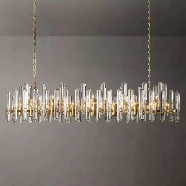 Bonnieo Faceted Crystal Linear Chandelier 72"