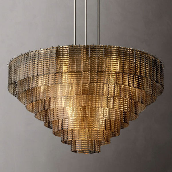Siren Smoke Glass Round Chandelier 52"