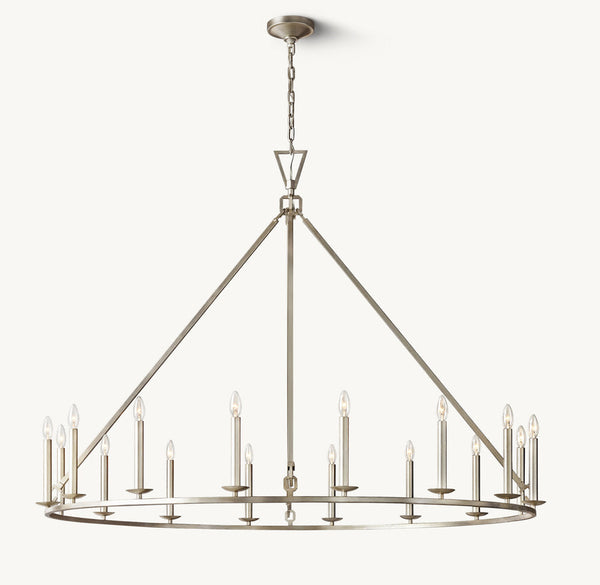 19TH C. ENGLISH OPENWORK ROUND CHANDELIER 72"