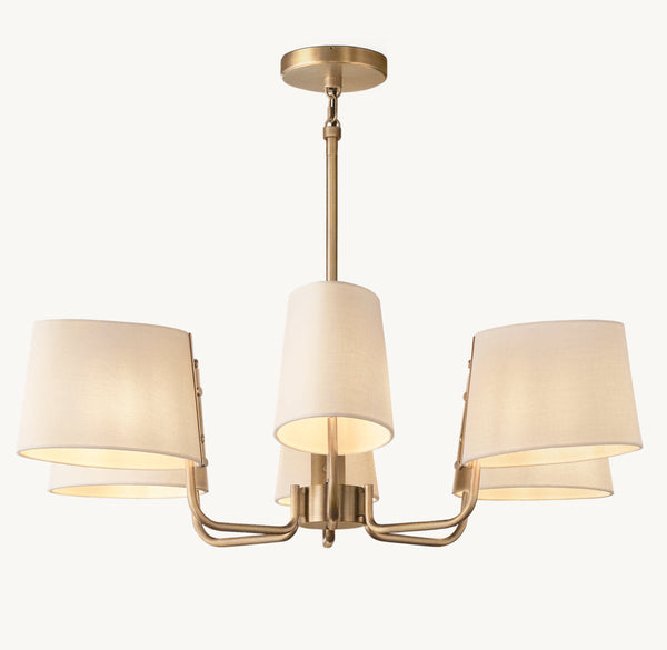 Martineau White Shade Round Chandelier 36"