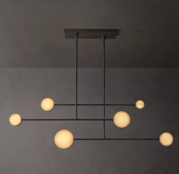 Alexander Alabaster Linear Chandelier 54" 72"D