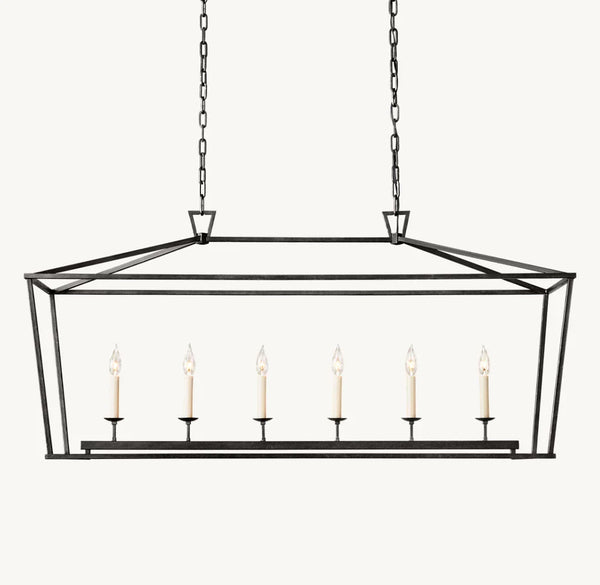 19TH C. ENGLISH OPENWORK RECTANGULAR CHANDELIER 54"